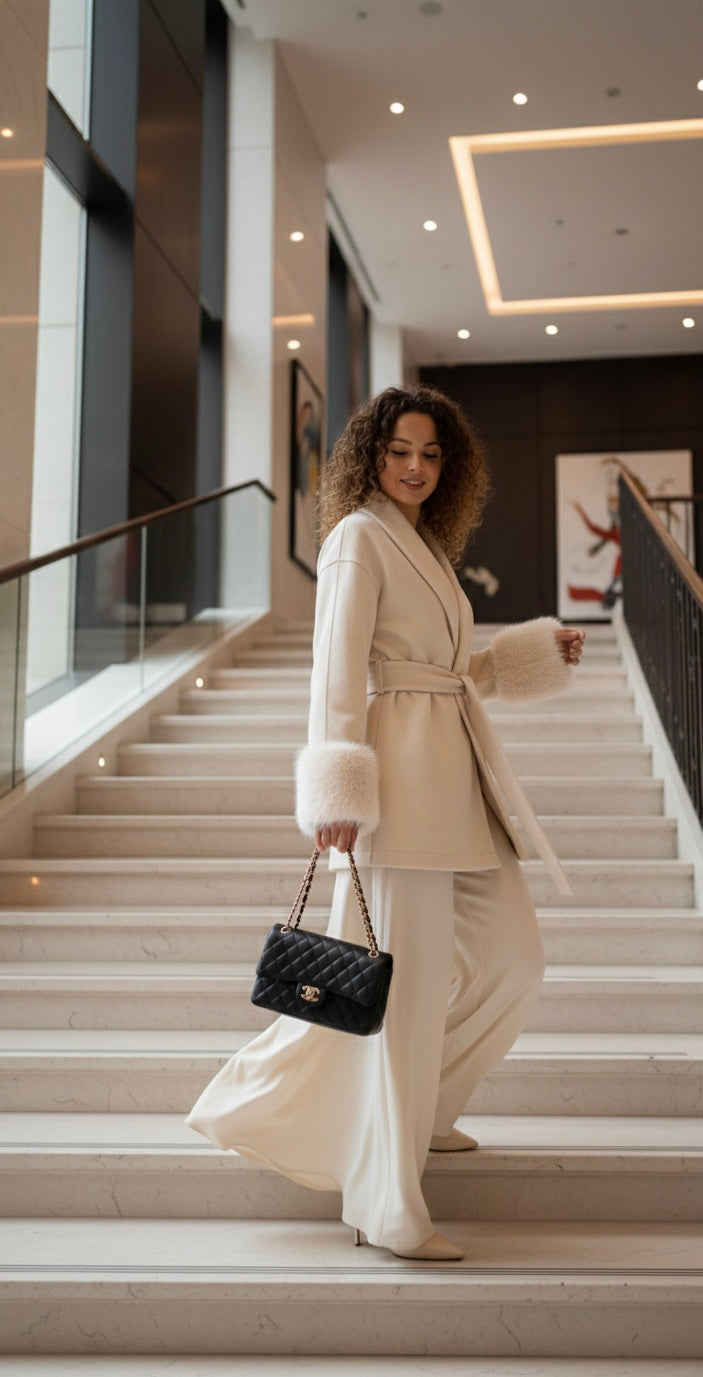 Elegant Beige Wrap Jacket