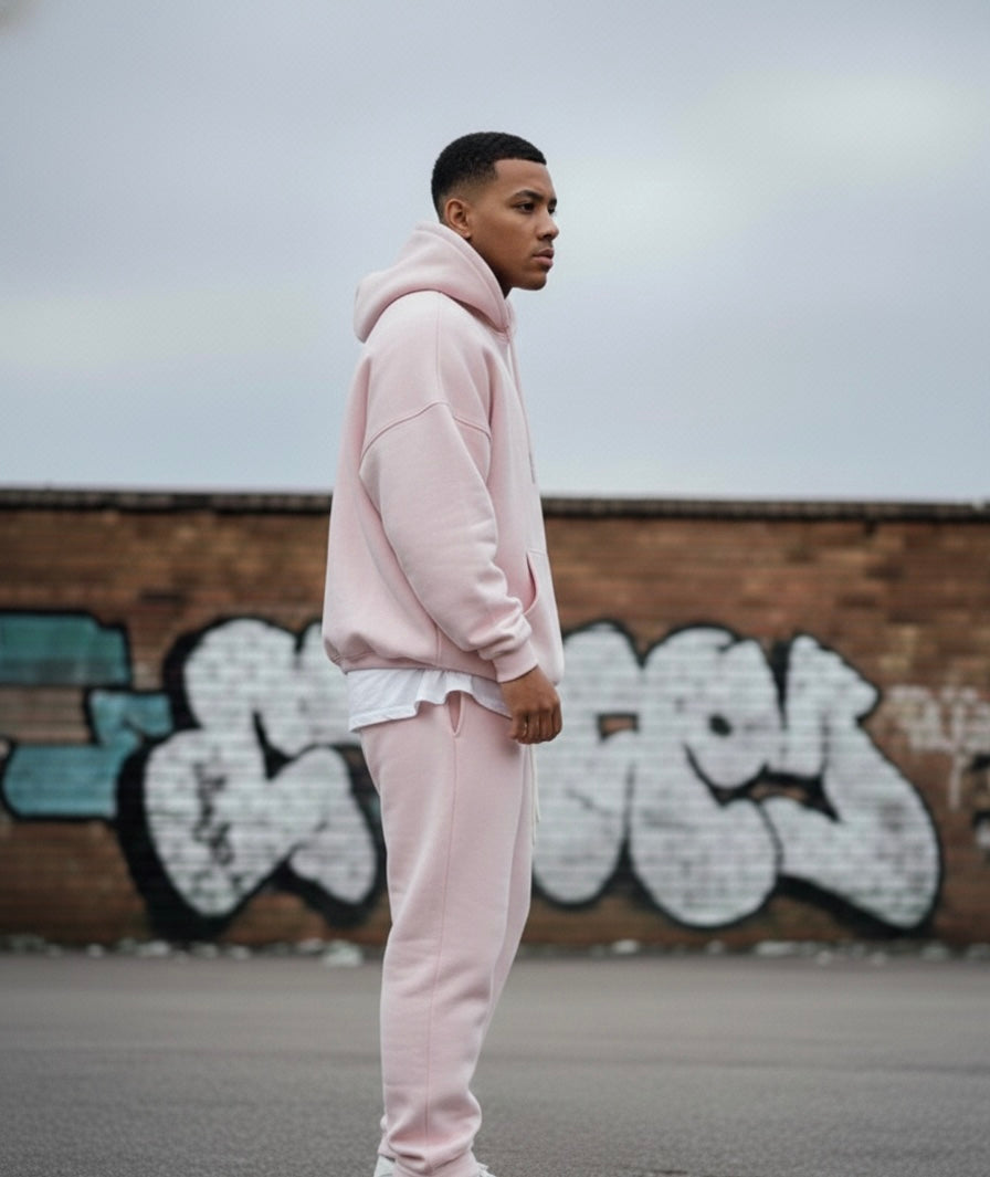 Men’s Premium Blush Pink Tracksuit – Hoodie & Joggers Set