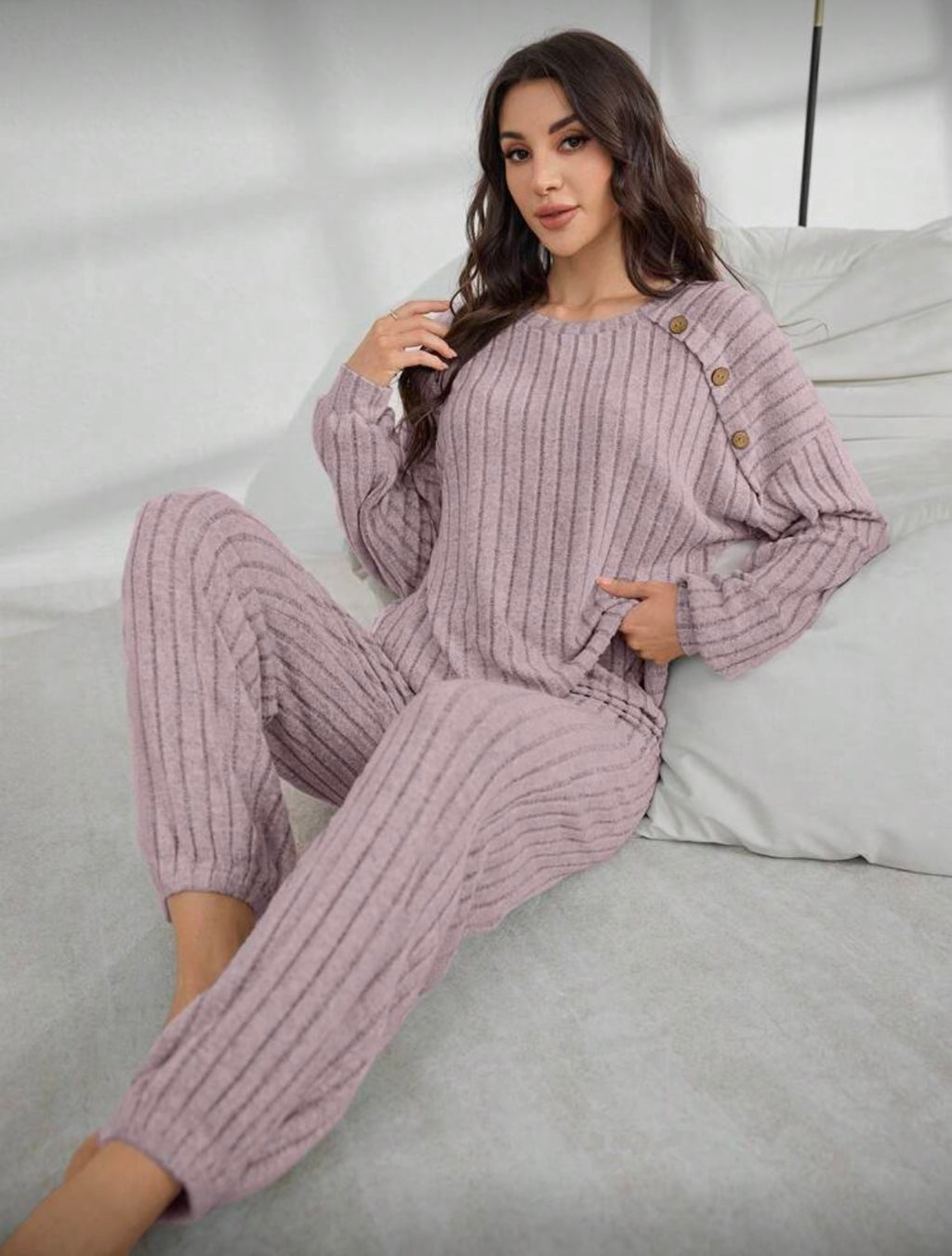 Ribbed Cozy Lounge Set – 2-Piece